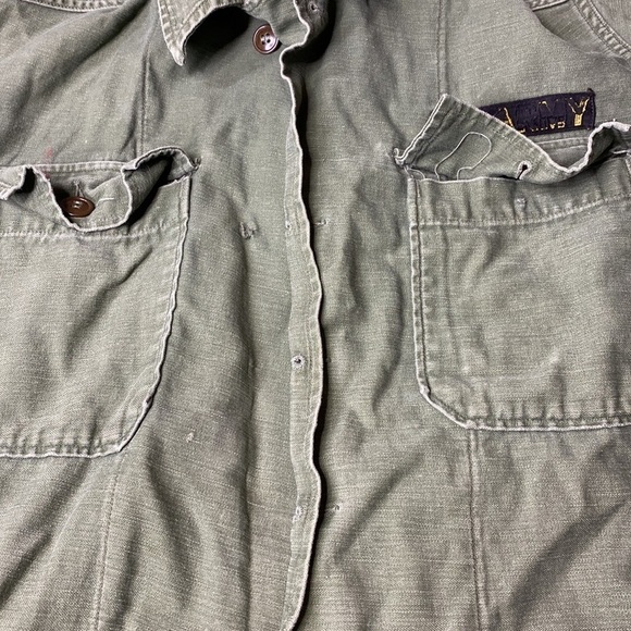 Vintage US Army Green Long Sleeve Button Down Field Shirt 20x26 - Picture 5 of 9